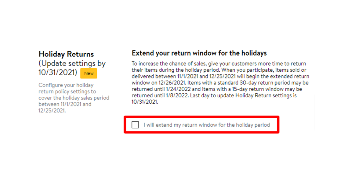 Extended Holiday Return Window for Walmart